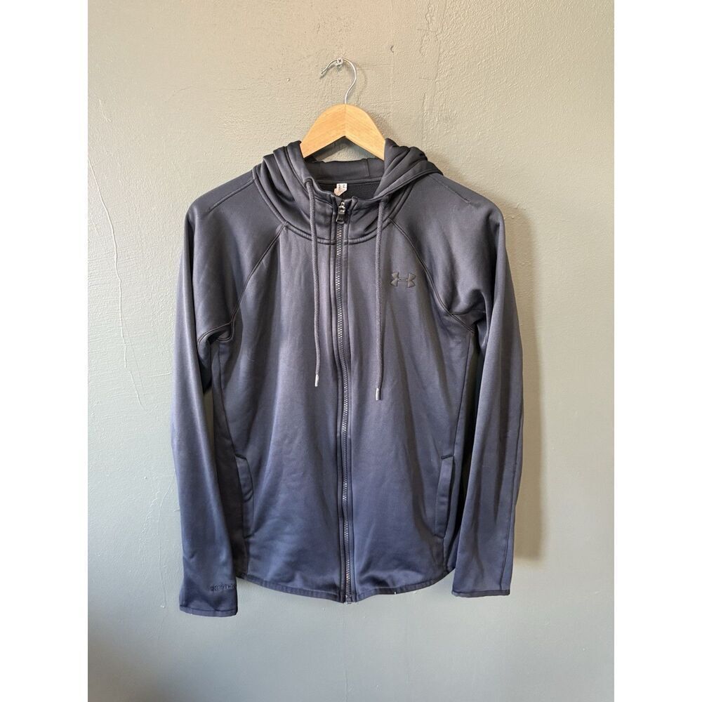 Under Armour Mens Gray Full Zip Hooded Sweatshirt Size Medium